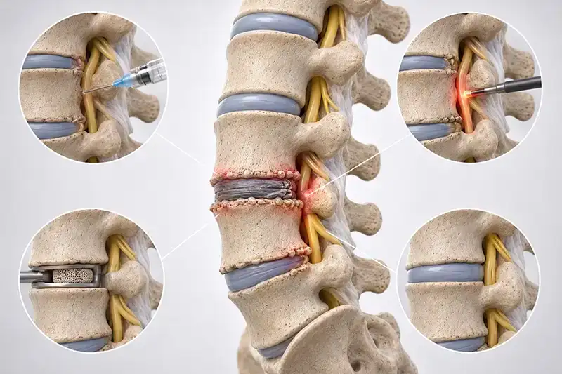 Physician reviewing lumbar MRI to discuss degenerative disc disease treatment at Shore Spine & Pain